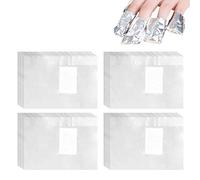 Keyohome 500Pcs Nail Foil Wraps Remover Aluminium Nail Art Soak Off Remover Gel Nail Polish Remover Foil Wraps with Pre-attached Lint-Free Cotton Pads