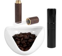 Keyohome Coffee Bean Dosing Tray, Ceramic Coffee Dosing Kit, 8ml Spray Bottle, Ceramic Dosing Vessel Tray Kit with 6 Needles Espresso Distribution Tools Single Dose Measuring Tray Kit for Coffee Bar