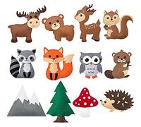 Keyohome Felt Sewing Craft Kit, Animal Sewing Craft Kit for Kids DIY Sewing Felt Animals Fun Crafts Educational Sewing Kit for Beginner Children (Forest)