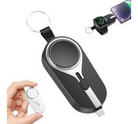 KeyPact Duo,Keypact Duo for IPhone,Keychain Rechargeable,2-in-1 Portable Rechargeable Keychain,Keychain Portable Charger,2000 MAh Emergency Mobile Power Bank (Type-C,Black)