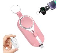 KeyPact Duo,Keypact Duo for IPhone,Keychain Rechargeable,2-in-1 Portable Rechargeable Keychain,Keychain Portable Charger,2000 MAh Emergency Mobile Power Bank (Type-C,Pink)