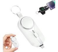 KeyPact Duo,Keypact Duo for IPhone,Keychain Rechargeable,2-in-1 Portable Rechargeable Keychain,Keychain Portable Charger,2000 MAh Emergency Mobile Power Bank (Type-C,White)