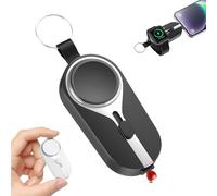 KeyPact Duo,Keypact Duo for IPhone,Keychain Rechargeable,2-in-1 Portable Rechargeable Keychain,Keychain Portable Charger,2000 MAh Emergency Mobile Power Bank (for iPhone,Black)