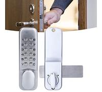 Keypad Combination Bolt Lock with Code Digital Door Lock for Access Restriction, Keyless Entry Door Lock, Anti Theft Codes Lock for Bidirectional Gate Glass Door (Silver)