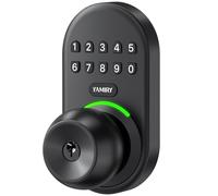 Keypad Smart Door Knob Lock, Yamiry Keyless Entry Digital Lock with Handle, Electronic Code Knob for Front Door, Easy Installation
