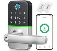 Keypad Smart Door Lock with Handle: Kucacci Keyless Entry Door Lock - Smart Lock for Front Door - Electronic Door Lock with Keypad for Exterior Door - Deadbolt Lever Alternative - Easy Installation