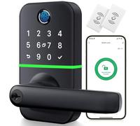 Keypad Smart Door Lock with Handle: Kucacci Keyless Entry Door Lock - Digtal Door Lock with Keypad Code - Fingerprint Door Lever Lock Deadbolt Alternative - Electronic Smart Lock for Front Door