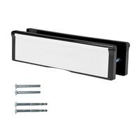 Keypak 10.62" (27cm) Door Letter Box - Adjustable Letterbox for UPVC Composite Timber Doors (Black/White, 40-80mm)