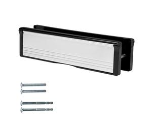Keypak 10.62" (27cm) Door Letter Box - Fits 40-80mm Doors Black/Silver