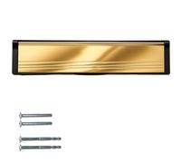 Keypak 10.62" (27cm) Door Letterplate - Adjustable Letter Box for UPVC Composite Timber Doors, Fits 40-80mm Doors, Anti-Snap Flap, Internal Draught Excluder Letterbox (Black/Polished Gold)