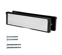 Keypak 10 Inch (27Cm) Door Letterbox - Fits 20-40mm Doors, Telescopic Sleeved Letter Box, Black/polished Silver