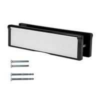 Keypak 10 Inch (27Cm) Door Letterbox - Fits 40-80mm Doors, Telescopic Sleeved Letter Box, Black/satin Anodised Aluminium