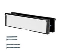 Keypak 10 Inch (27Cm) Door Letterbox - Fits 40-80mm Doors, Telescopic Sleeved Letter Box, Black/white