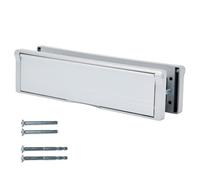 Keypak 10 Inch (27Cm) Door Letterbox - Fits 40-80mm Doors, Telescopic Sleeved Letter Box, Silver/satin Anodised Aluminium