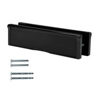 Keypak 10 Inch (27Cm) Door Letterbox - Fits 40-80mm Upvc Timber Doors, Telescopic Sleeved Letter Box, Black/black