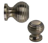 keypak 10 Pack Antique Brass Beehive Cabinet Door Knobs - Vintage Furniture Handles for Cupboards, Drawers & Doors