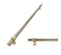 keypak 10 Pack Antique Brass Knurled Kitchen Cupboard Handles, 320mm Hole Centres, Aluminium T-Bar Pulls for Cabinet, Wardrobe Doors, Chest of Drawers