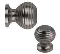 keypak 10 Pack Antique Nickel Beehive Cabinet Door Knobs - Vintage Furniture Handles for Cupboards, Drawers & Doors