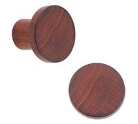keypak 10 Pack Basic Round Wooden Knobs 33mm - Beech Wood Cabinet & Drawer Knob Handles for Kitchen, Furniture & DIY Renovations (Medium Wood)