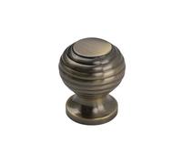 Keypak 10 Pack Beehive Cabinet Door Knobs - Antique Brass - Furniture Handles For Cupboards, Drawers & Doors