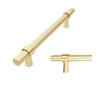 keypak 10 Pack Brushed Brass Smooth Kitchen Cupboard Handles 128mm