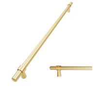keypak 10 Pack Brushed Brass Smooth T-Bar Kitchen Cupboard Handles, 320mm