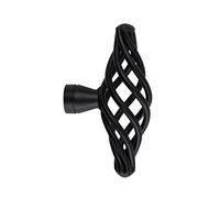 keypak 10 Pack Classic Cage Door Knobs 64mm Black - Stylish Steel Cabinet & Drawer Knob Handles for Kitchen Cabinets, Wardrobes, Cupboards, Furniture & DIY Renovations