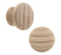 keypak 10 Pack Classic Wooden Knobs 40mm - Traditional Natural Wood Cabinet & Drawer Knob Handles for Kitchen Cabinets, Wardrobes, Cupboards, Furniture & DIY Renovations (Unfinished Pine)