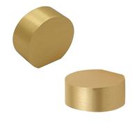 keypak 10 Pack Coin Metal Knobs 25mm - Contemporary Cabinet & Drawer Knob Handles for Kitchen Cabinets, Wardrobes, Cupboards, Furniture & DIY Renovations (Brushed Brass)