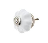 keypak 10 Pack Floral Ceramic Door Knobs 45mm White - Vintage Decorative Cabinet & Drawer Knob Handles for Kitchen Cabinets, Wardrobes, Cupboards, Furniture & DIY Renovations