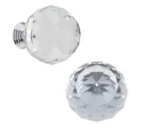 keypak 10 Pack Glass Crystal Ball Door Knobs 40mm - Elegant Decorative Cabinet & Drawer Knob Handles for Kitchen Cabinets, Wardrobes, Cupboards, Furniture & DIY Renovations