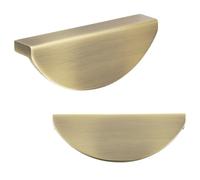 keypak 10 Pack Half Round Metal Handles 100mm Antique Brass | Cabinet & Drawer Pull Handles for Kitchen Cabinets, Wardrobes, Cupboards, Furniture & DIY Renovations