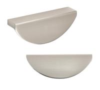 keypak 10 Pack Half Round Metal Handles 100mm Satin Nickel Pulls | Cabinet & Drawer Pull Handles for Kitchen Cabinets, Wardrobes, Cupboards, Furniture & DIY Renovations