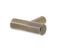 Keypak 10 Pack Hexagonal Bar Metal Knobs 40mm Antique Brass Decorative Cabinet & Drawer Knob Handles For Diy Renovations