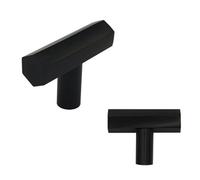 Keypak 10 Pack Hexagonal Bar Metal Knobs 40mm Matte Black Decorative Cabinet & Drawer Knob Handles For Diy Renovations