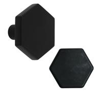 keypak 10 Pack Hexagonal Knobs 35mm - Modern Cabinet & Drawer Knob Handles for Kitchen Cabinets, Cupboards, Wardrobes, Furniture & DIY Renovations (Black)