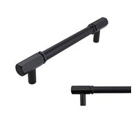 keypak 10 Pack Hexagonal T-Bar Cabinet Handles 128mm Matte Black - Kitchen Cupboard Drawer Door Pull Knob Contemporary Hardware for Modern Furniture, Wardrobes, Cabinets & Storage