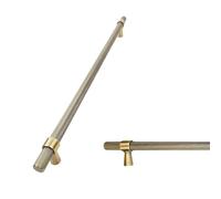 keypak 10 Pack Knurled T-Bar Cabinet Handles, 320mm Hole Centres, Antique Brass - Modern Modern Drawer Pulls for Kitchen Cupboards, Wardrobe Doors, Dresser