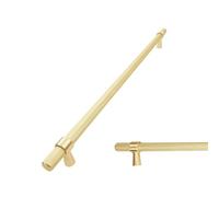 keypak 10 Pack Knurled T-Bar Cabinet Handles, 320mm Hole Centres, Brushed Brass - Modern Drawer Pulls for Kitchen Cupboards, Wardrobe Doors, Dresser
