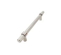 Keypak 10 Pack Knurled T Bar Pull Handles 128mm Hole Centre Satin Nickel - For Modern Kitchen Drawer & Cabinet Use