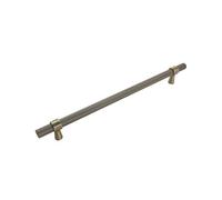 Keypak 10 Pack Knurled T Bar Pull Handles 224mm Hole Centre Antique Brass - For Kitchen Cabinets, Drawers, Modern Style