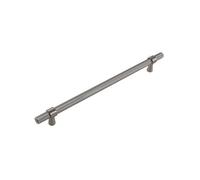 Keypak 10 Pack Knurled T Bar Pull Handles 224mm Hole Centre Satin Nickel - Kitchen Cabinet & Drawer Modern Fittings