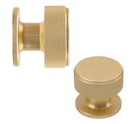 keypak 10 Pack Large Antique Brass Knurled Cabinet Knobs 33mm Wide