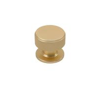 keypak 10 Pack Large Brushed Brass Knurled Cabinet Knobs - Modern Drawer Pull Handles for Kitchen Cabinets, Cupboards, Furniture & Doors
