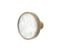 Keypak 10 Pack Marble Centre Knobs 30mm Antique Brass - Decorative Round Cabinet Knob Handles For Furniture & Diy