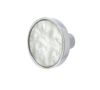 Keypak 10 Pack Marble Centre Knobs 30mm Chrome - Decorative Round Cabinet Drawer Knob Handles For Furniture & Diy