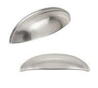 Keypak 10 Pack Metal Shaker Handles 88mm Satin Nickel - Zinc Alloy Drawer Pull Handles For Kitchen Cabinets