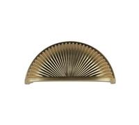 Keypak 10 Pack Modern Chic Ribbed Handles 79mm Brushed Brass - Cabinet Drawer Wardrobe Furniture Handle Knob Pull