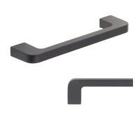 keypak 10 Pack Modern Kitchen Cupboard Handles, 128mm Hole Centres - Matt Black, Aluminium Cabinet Pull Handles for Wardrobe Doors, Chest of Drawers, Cabinets, Furniture & DIY Renovation