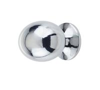 Keypak 10 Pack Oval Metal Door Knobs 30mm Polished Chrome - Contemporary Metal Door Knobs For Diy Renovations